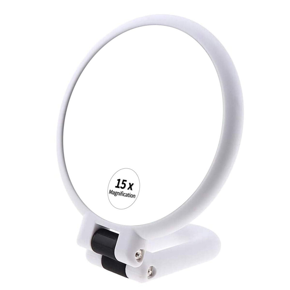Handheld Makeup Mirror Double-Sided 1x/15x