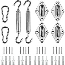 316 Marine Grade Shade Sail Hardware Kit 5 inch 24 pcs