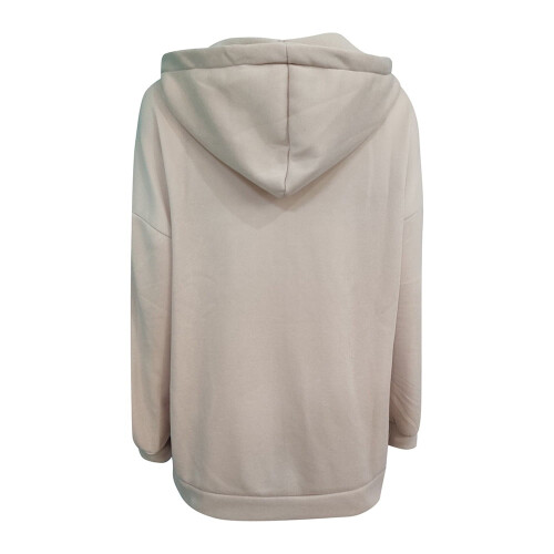 Dámská khaki mikina na zip s kapsami, plus size 1
