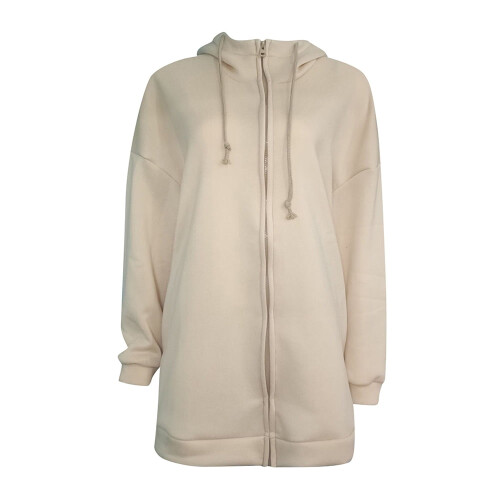 Dámská khaki mikina na zip s kapsami, plus size 2