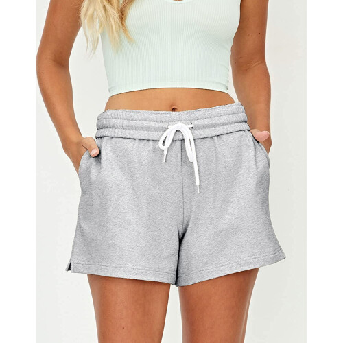 Damshorts med dragsko och vardagskläder, grå 2