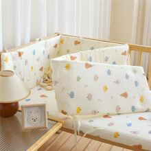 (120*28cm, D1) Cot Bumper & Toddler Bed Guard Set, Breathable Mesh Cot Bed Bumper with Adjustable Ties, Universal Safety Rail Cover &