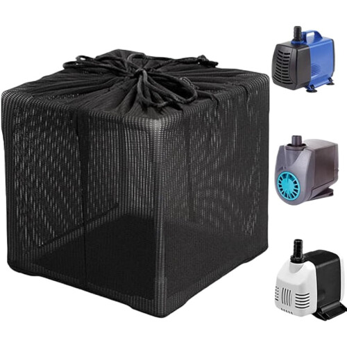 Pump Filter Bag, Pond Filter Covers with Fine Mesh Net Clogging Protection with Drawstring for Garden, Aquarium,