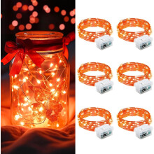 LED Fairy Lights Battery Operated Waterproof 7ft 6-Pack