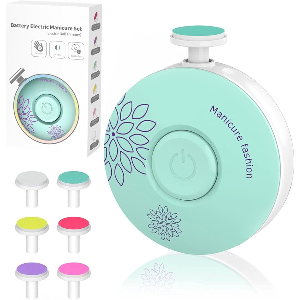Electric Baby Nail Trimmer Kit with 6 Grinding Heads
