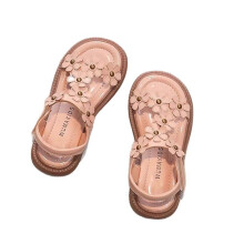 Sandalias de verano para niñas con diseño floral rosa para edades de 4,5 a 5 años.