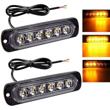 Luci Stroboscopiche di Emergenza Un LED, 6 Luci Stroboscopiche Un LED Ambrate Luce Lampeggiante di Emergenza per Camion Fuoristrada ATV SUV 4 Pezzi