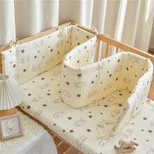 (160*28cm, D12) Kinderbedbeschermer en peuterbedbeschermerset, ademende mesh-bedbumper met verstelbare banden, universele