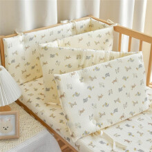 (180*28cm, D9) Kinderbedbeschermer en peuterbedbeschermerset, ademende mesh-bedbumper met verstelbare banden, universele