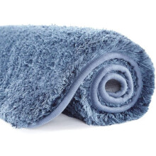 Rutschfester Badeteppich Blau 20x32 Zoll Wasserabsorbierende Mikrofaser