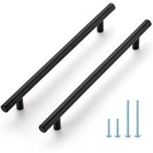 Poignées de meuble noir mat 10 pouces, lot de 25