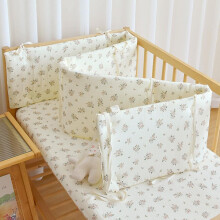 (200*28cm, D4) Kinderbedbeschermer en peuterbedbeschermerset, ademende mesh-bedbumper met verstelbare banden, universele
