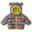 Jaqueta infantil acolchoada com capuz e orelhas de urso para meninos e meninas. 1