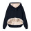 Felpa con cappuccio da donna foderata in velluto, scollo a V, maniche lunghe, calda 1