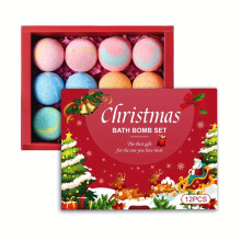 12 stuks lavendel geurende badbommen en zoutballen cadeau - langdurige geur, diepe reiniging spa-kit voor Kerstmis en