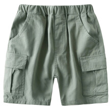 Cargo shorts voor kinderen, groen, elastische tailleband, 3-4 jaar