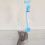 Cat toy spring fuzzy ball rope blue 2