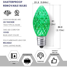 Ampoules de Noël LED C7 multicolores, lot de 25, culot E12