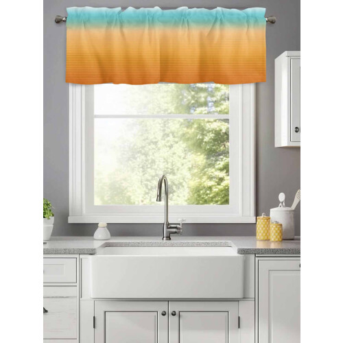 Orange blågrøn ombre stanglommekappe 102x30 cm