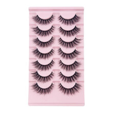 7Pairs Fluffy False Eyelashes Wispy Lashes 3D Volume Strip Lashes R6T2