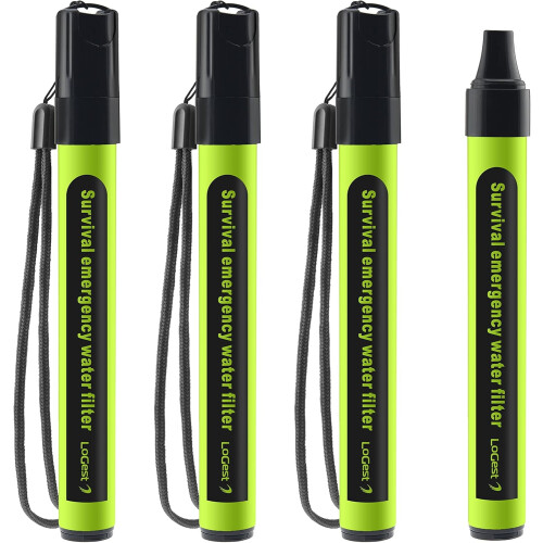 Water Filter Straw Portable Purifying Device 4-Pack