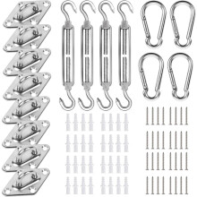Sonnensegel-Befestigungsset, nylonummanteltes Kabel, Edelstahl 304