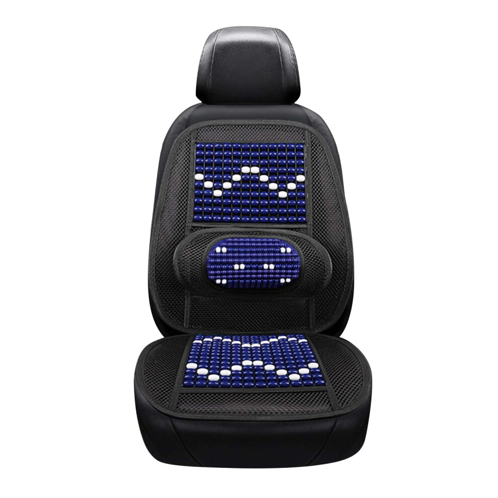 Wood Beaded Seat Cover With Ventilated Mesh And Lumbar 971050076133