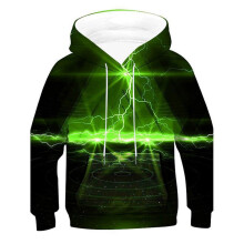 Hoodie Priontáilte 3D Buachaillí Muinchille Fada le Sreangán Tarraingthe agus Póca