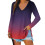 Top a tunica ampio da donna con scollo a V e maniche lunghe, colore viola. 2