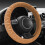 Fluffy Plush Steering Wheel Cover Beige 14-15 inch 6