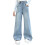 Kinder-Stretch-Jeans, blau, elastischer Bund, weites Bein, Größe 4-5 1