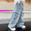 Τζιν για αγόρια Baggy 5-6T Ψηλόμεσο με φαρδιά μπατζάκια μπλε 7