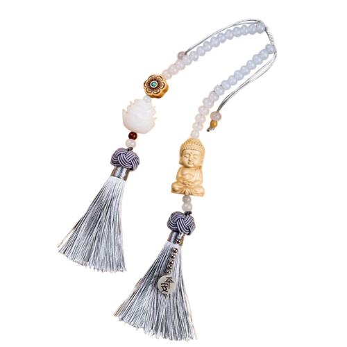 Buddhastaty hängande prydnad silver lotus pärla berlock 1