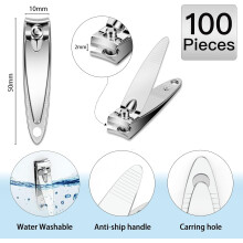 Ensemble de 100 coupe-ongles en acier inoxydable
