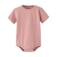Body niemowlęce letnie, miękkie, jednokolorowe, z okrągłym dekoltem, krótkie
