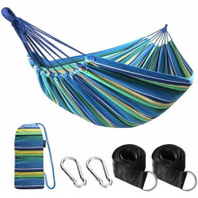 Cotton Hammock with Tree Straps and Travel Bag, 660 lbs