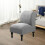 Housse de fauteuil sans accoudoirs en jacquard de polyester gris clair 6
