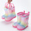Kids Cartoon Rain Boots Waterproof Rubber Size 5-6 6