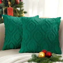 Set van 2 sierkussenhoezen, 20x20 inch, groen, imitatiewol
