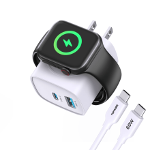 FU1999USB-C PD nástenná nabíjačka 20W 3 v 1 fialová