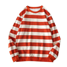 Herren-Sweatshirt mit Rundhalsausschnitt, langen Ärmeln und Streifenmuster, lässiges Oberteil