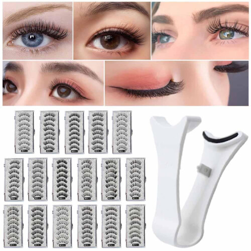 Magnetische künstliche Wimpern, 5 Paar mit Clip 2