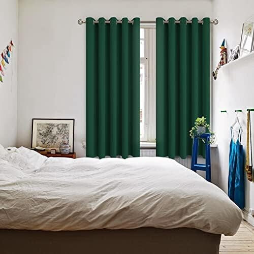 Mørkleggingsgardiner Smaragdgrønne Maljer Thermal2Panel 1