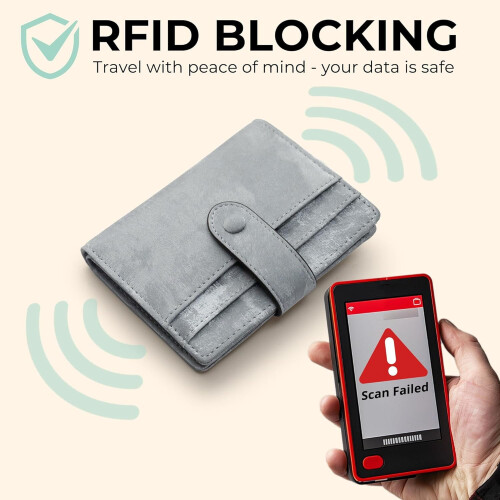 Slank kreditkortholderpung til kvinder, RFID-blokering, 2