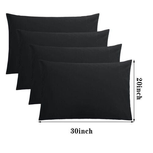 Set van 4 kussenslopen van geborstelde microvezel, queensize (51 x 76 cm). 1