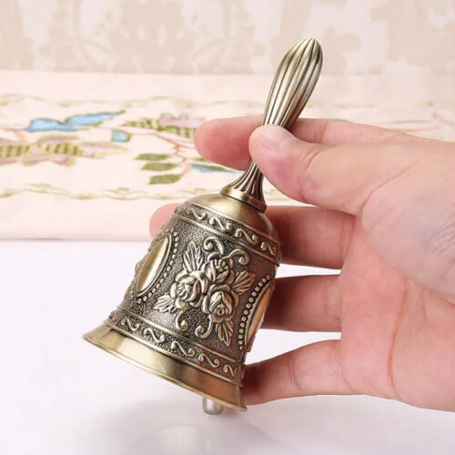 Handklocka Brons Blommig Graverad Legering Ringklocka 1