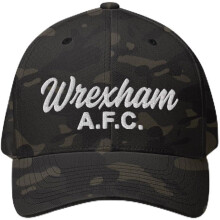Cappello Flexfit unisex con ricamo di Wrexham, Galles.