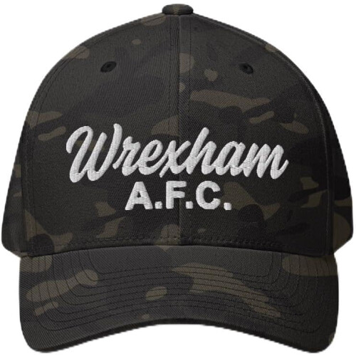 Cappello Flexfit unisex con ricamo di Wrexham, Galles.