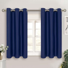 Küchenvorhänge Marineblau 38x45 Zoll 2-teilig, Verdunkelnd