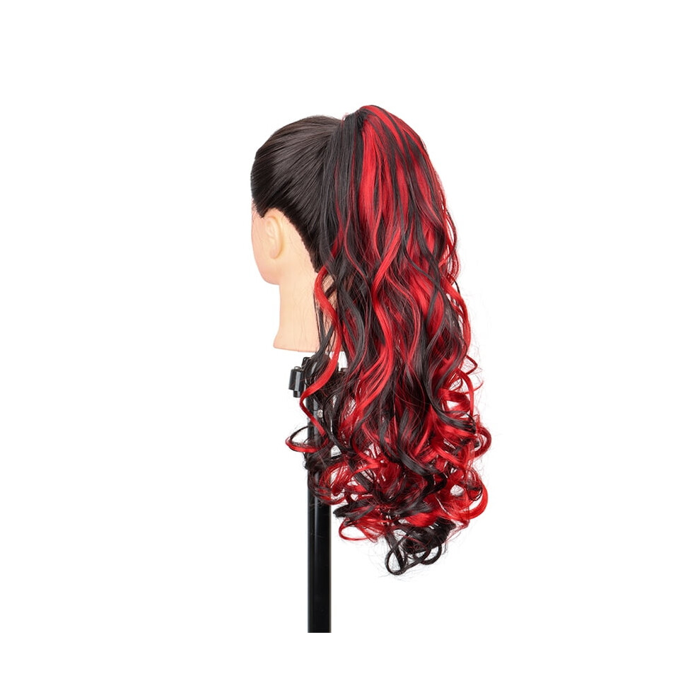 Curly Ponytail Hair Extension with Claw Clip 20 Inch Red